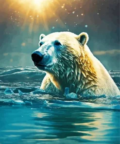 Polar Bear Swimming Diamond Painting