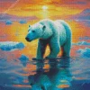 Polar Bear Walking In Sunset Diamond Painting