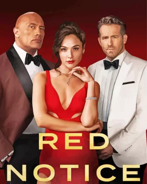 Red Notice Dwayne Johnson Diamond Painting