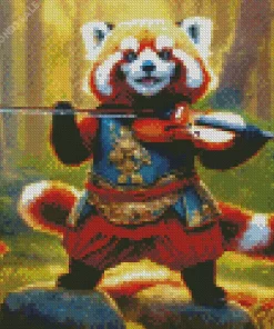 Red Panda With A Violin Diamond Painting