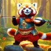 Red Panda With A Violin Diamond Painting