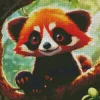 Red Panda With Big Eyes Diamond Painting