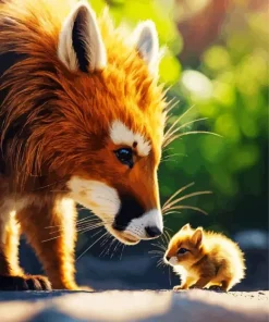 Red Panda With Hamster Diamond Painting