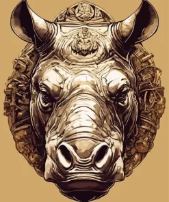 Rhino Head Diamond Painting