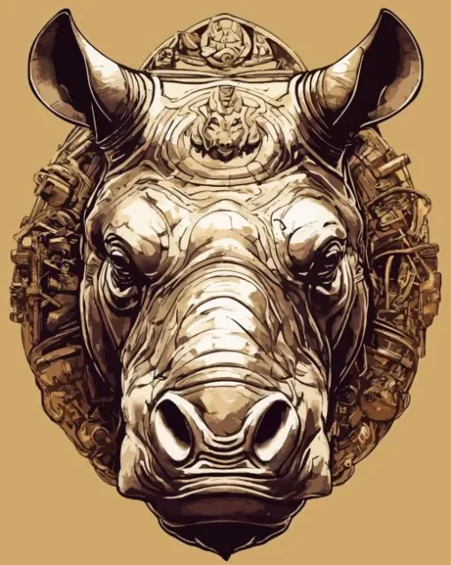 Rhino Head Diamond Painting