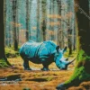 Rhino Walking Diamond Painting