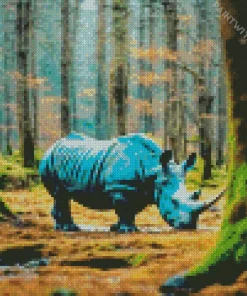 Rhino Walking Diamond Painting