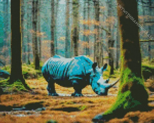 Rhino Walking Diamond Painting