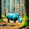 Rhino Walking Diamond Painting