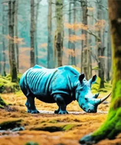 Rhino Walking Diamond Painting