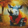 Rhino Wearing Orange Diamond Painting