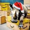 Rhino With Santa Hat Diamond Painting