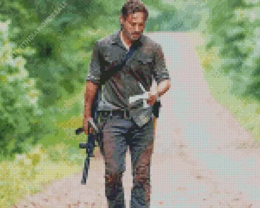 Rick Grimes Character Diamond Painting