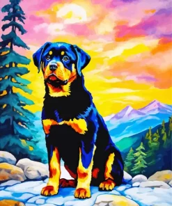 Rottweiler Dog Diamond Painting