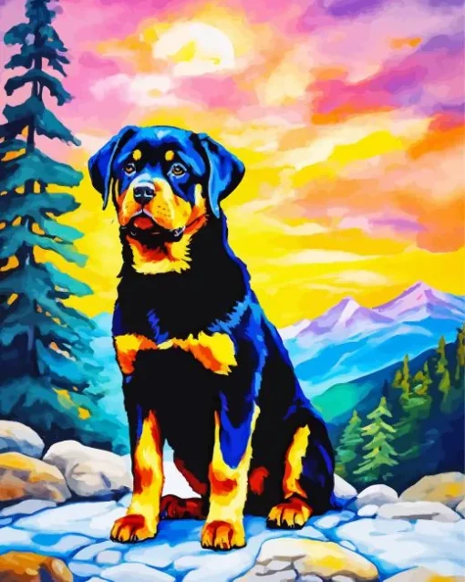 Rottweiler Dog Diamond Painting