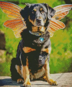 Rottweiler Dog With Wings Diamond Painting