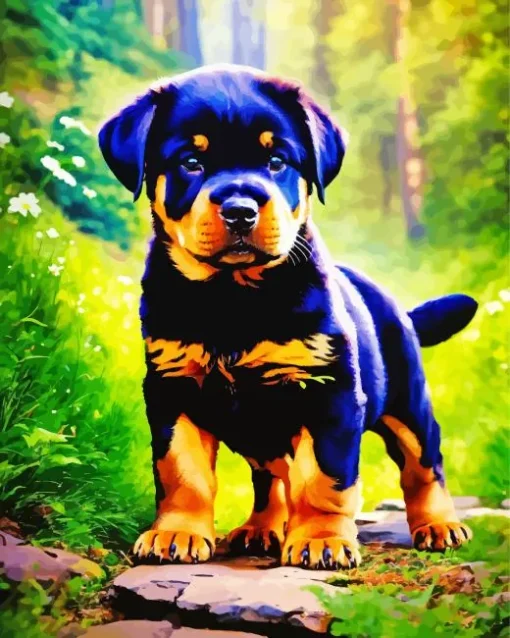 Rottweiler Puppy Diamond Painting