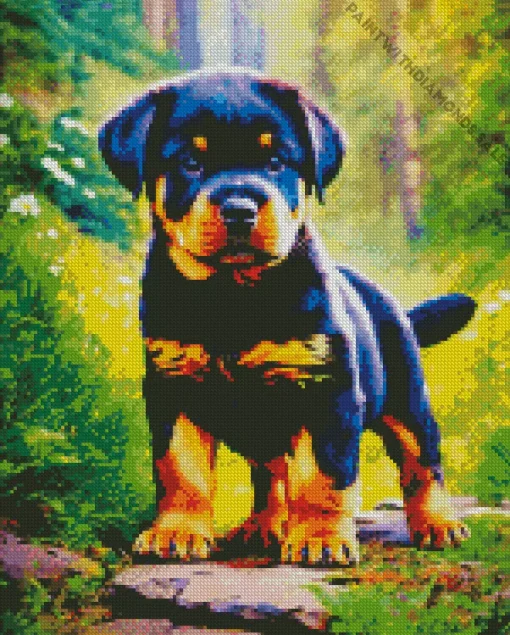 Rottweiler Puppy Diamond Painting