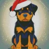 Rottweiler With Christmas Hat Diamond Painting