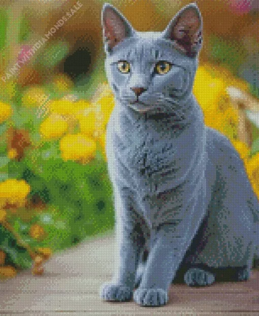 Russian Blue Cat Diamond Painting