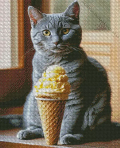 Russian Blue Ice Cream Diamond Painting