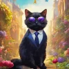 Russian Blue In A Suit Diamond Painting