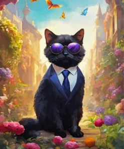 Russian Blue In A Suit Diamond Painting