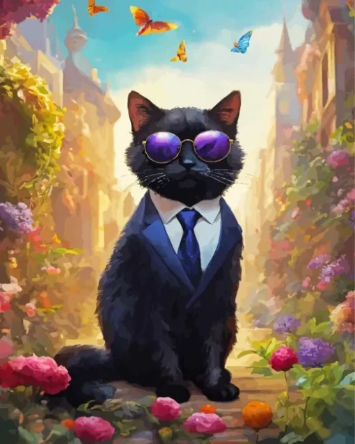 Russian Blue In A Suit Diamond Painting