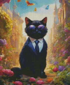 Russian Blue In A Suit Diamond Painting