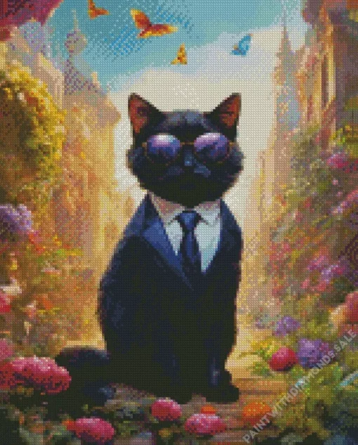 Russian Blue In A Suit Diamond Painting