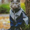 Russian Blue Wearing Sport Clothes Diamond Painting