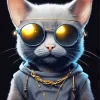 Russian Blue With Sunglasses Diamond Painting