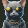 Russian Blue With Sunglasses Diamond Painting