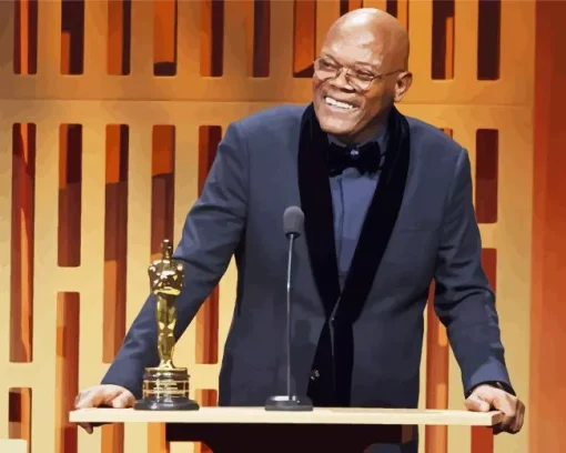 Samuel L Jackson With Award Diamond Painting