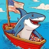 Shark In A Boat Diamond Painting