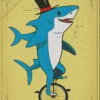 Shark Riding A Unicycle Diamond Painting