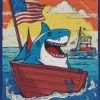 Shark With American Flag Diamond Painting