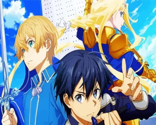 Sword Art Online Eugeo Kirito And Alice Diamond Painting