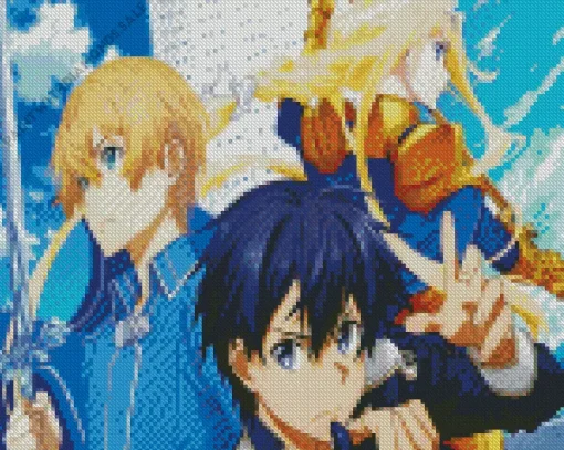 Sword Art Online Eugeo Kirito And Alice Diamond Painting