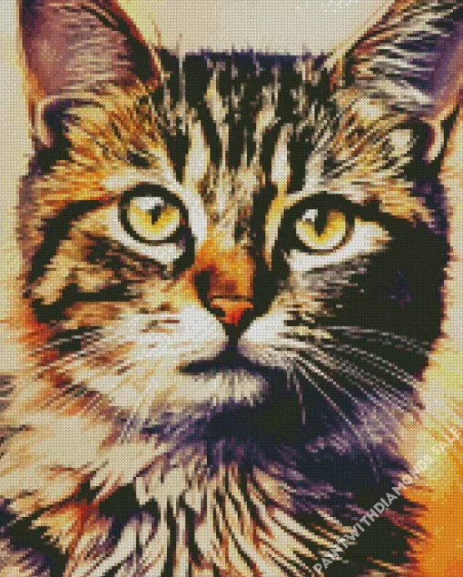 Tabby Cat Art Diamond Painting