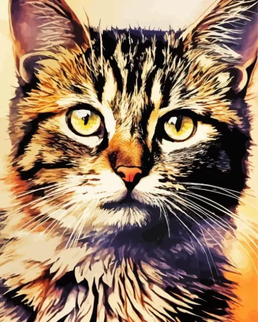 Tabby Cat Art Diamond Painting