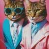 Tabby Cats With Suits Diamond Painting