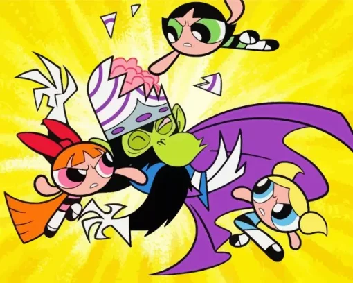 The Powerpuff Girls And Mojo Diamond Painting