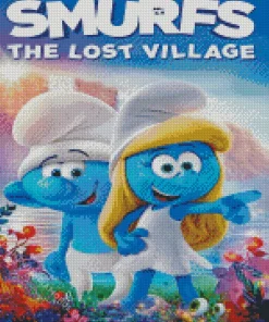 The Smurfs Cartoon Poster Diamond Painting