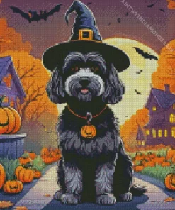 Tibetan Terrier In Halloween Custom Diamond Painting