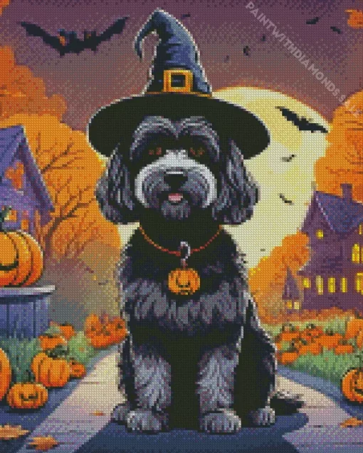 Tibetan Terrier In Halloween Custom Diamond Painting