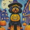 Tibetan Terrier In Halloween Hat Diamond Painting