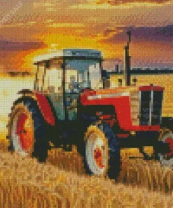 Tractor In Sunset Diamond Painting