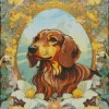 Vizsla Dog In Flowers Diamond Painting