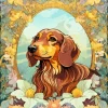 Vizsla Dog In Flowers Diamond Painting